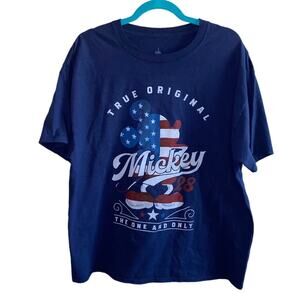 Disney Parks Mickey Mouse Patriotic USA Graphic Tee XL Americana Disney T-Shirt
